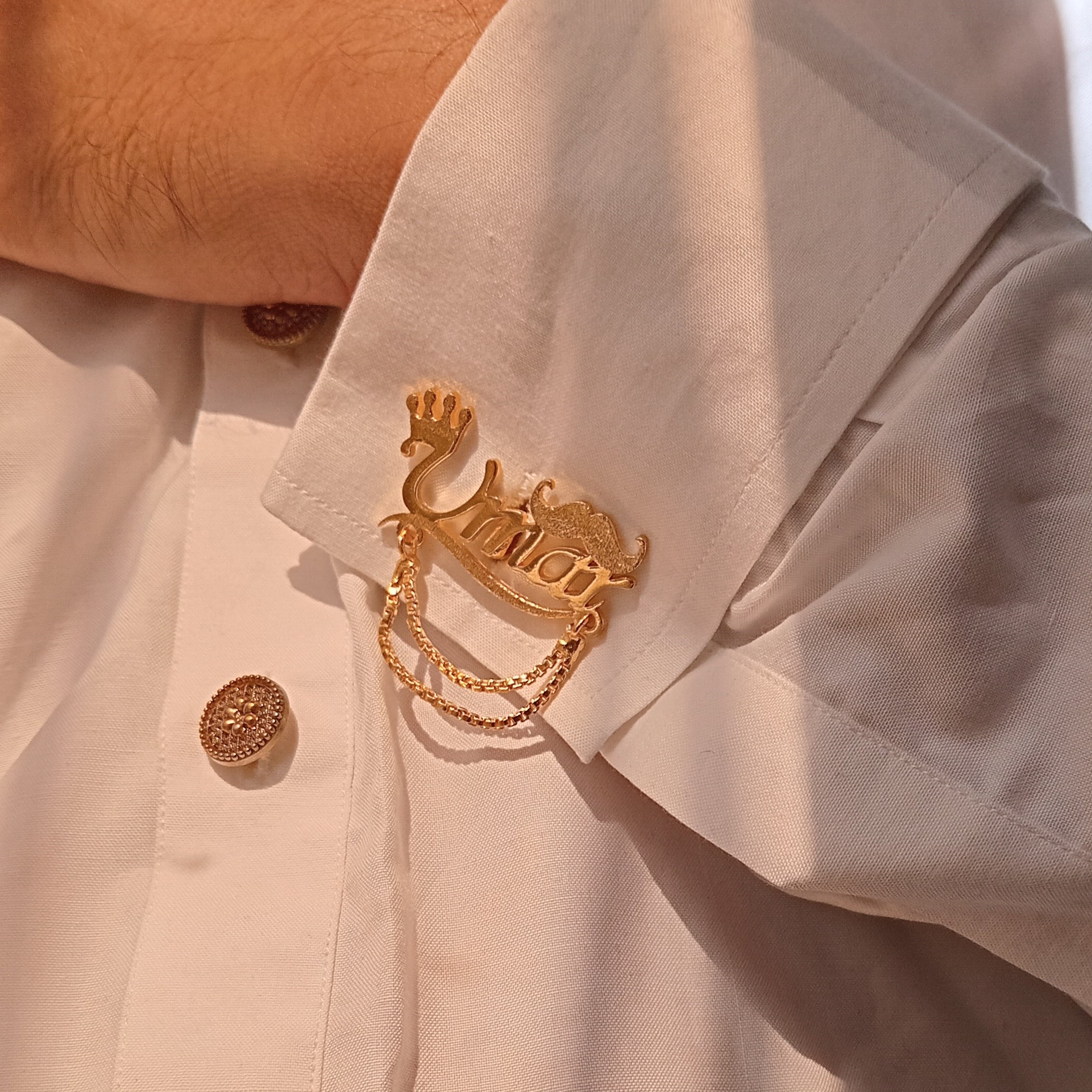 Customized Classic Mustache with Chain Cufflinks Pair For Men