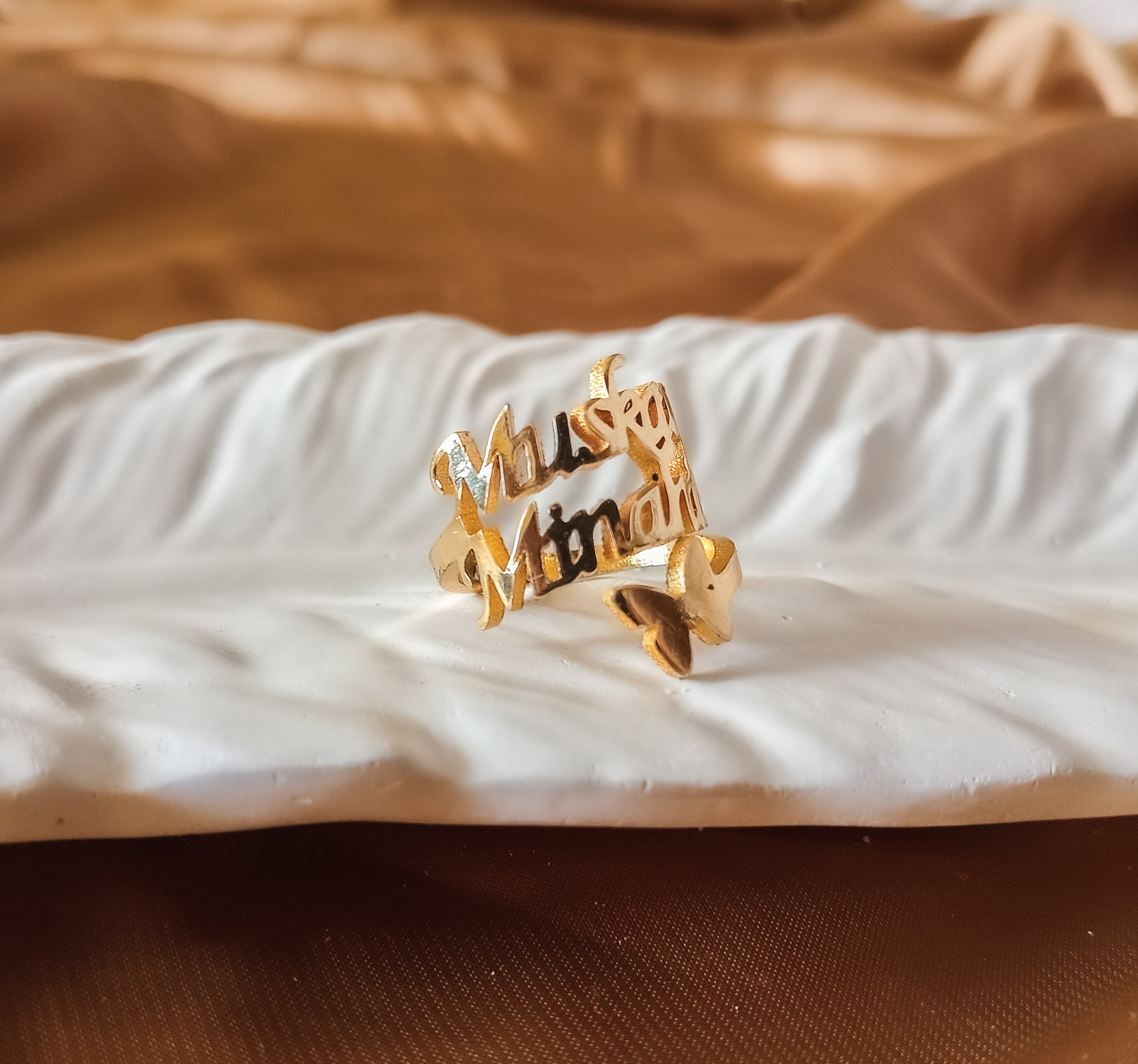 Classic Personalized Butterfly Name Ring