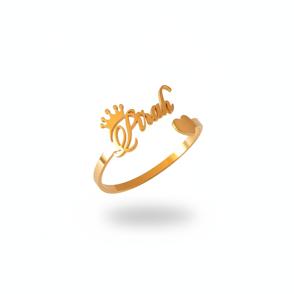 Personalized Cursive Crown Name Bangle
