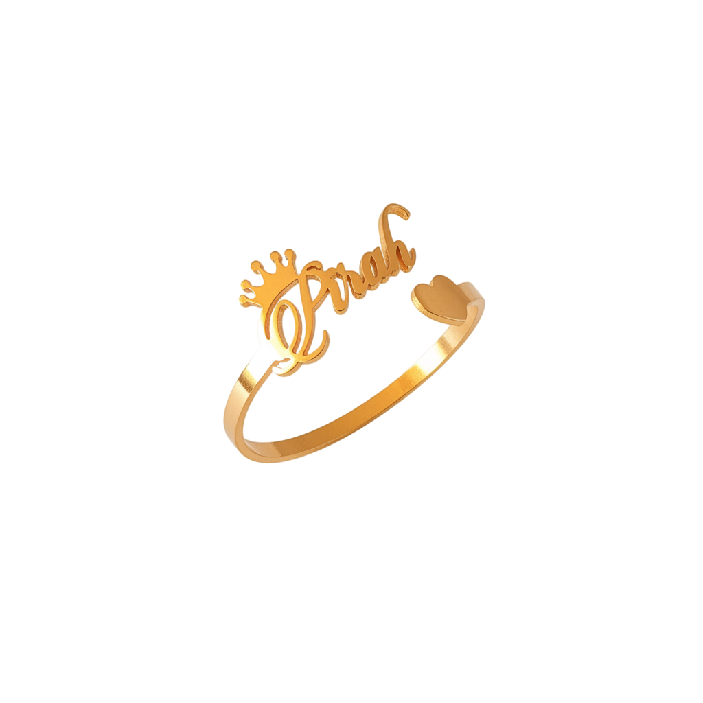 Personalized Cursive Crown Name Bangle