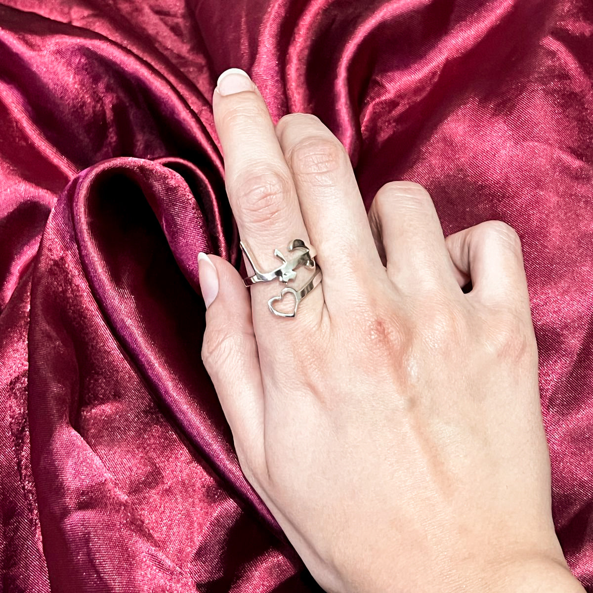 Arabic Heart Personalized Name Ring