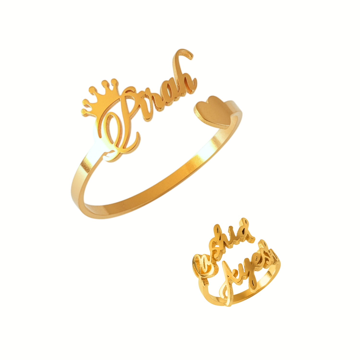 Bundle of 2 Custom Name Bangle & Ring